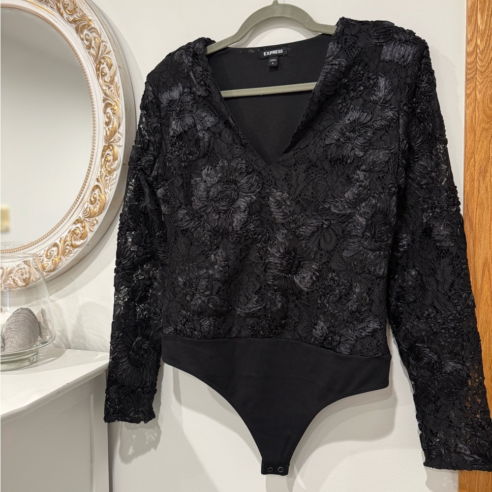 Express Black Lace Bodysuit